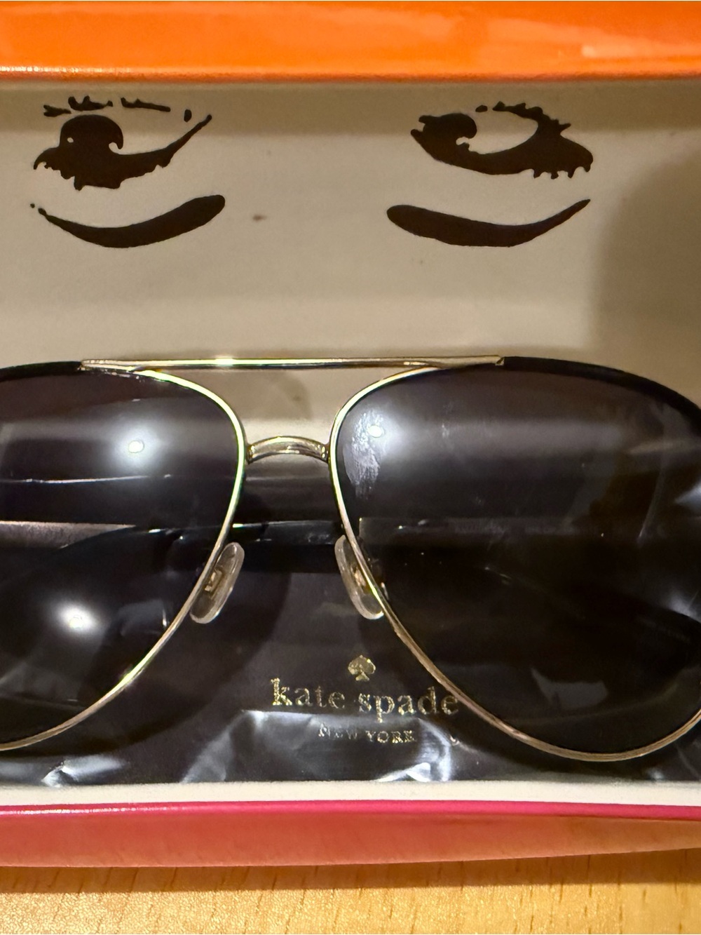 Kate Spade Amarissa/S Hello Sunshine 2 Aviator Sunglasses NWOT + Case